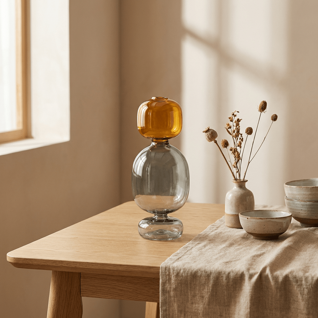 Elegant Glass Vase | Large Clear Flower Vase with Minimalist Design | Perfect for Hydroponic Plants - Kolise