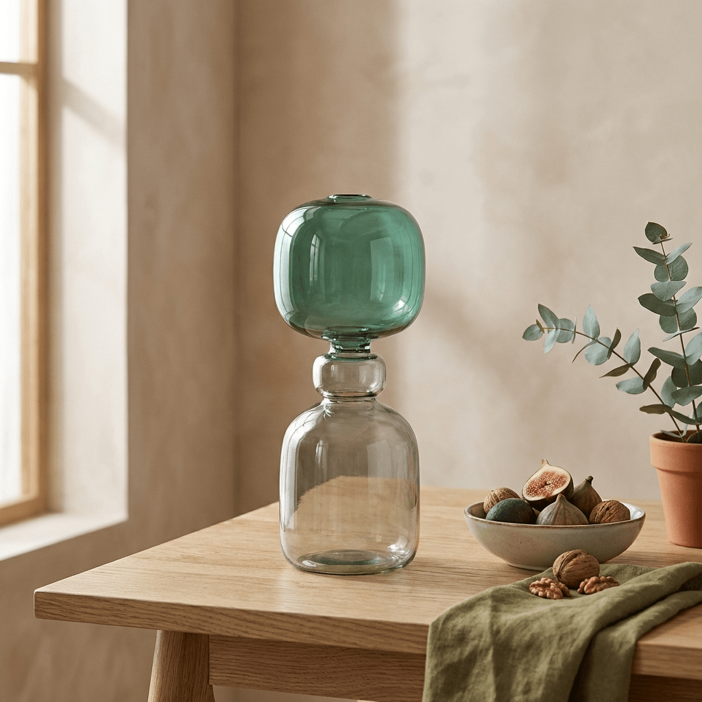 Elegant Glass Vase | Large Clear Flower Vase with Minimalist Design | Perfect for Hydroponic Plants - Kolise