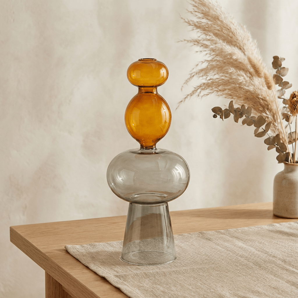 Elegant Glass Vase | Large Clear Flower Vase with Minimalist Design | Perfect for Hydroponic Plants - Kolise