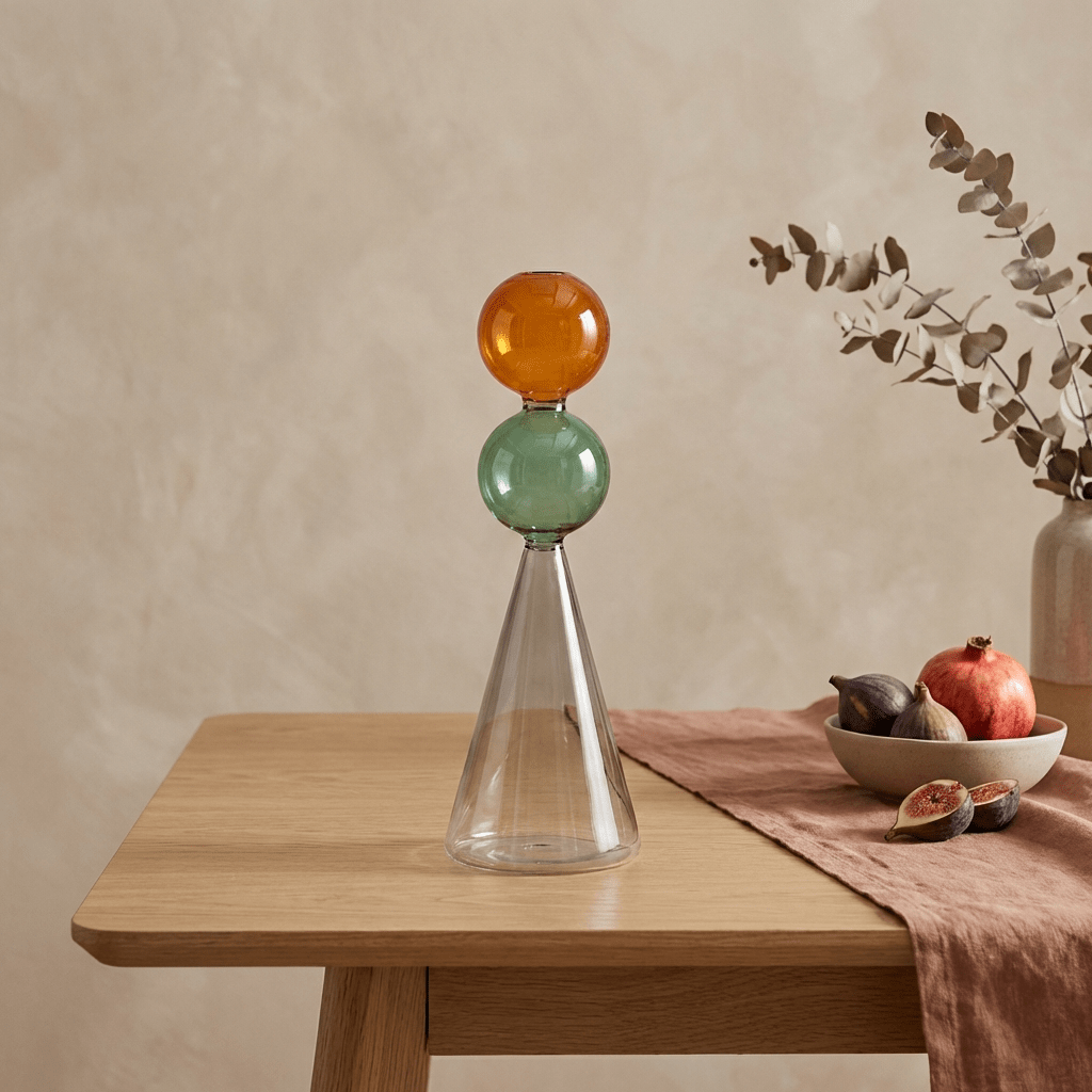 Elegant Glass Vase | Large Clear Flower Vase with Minimalist Design | Perfect for Hydroponic Plants - Kolise