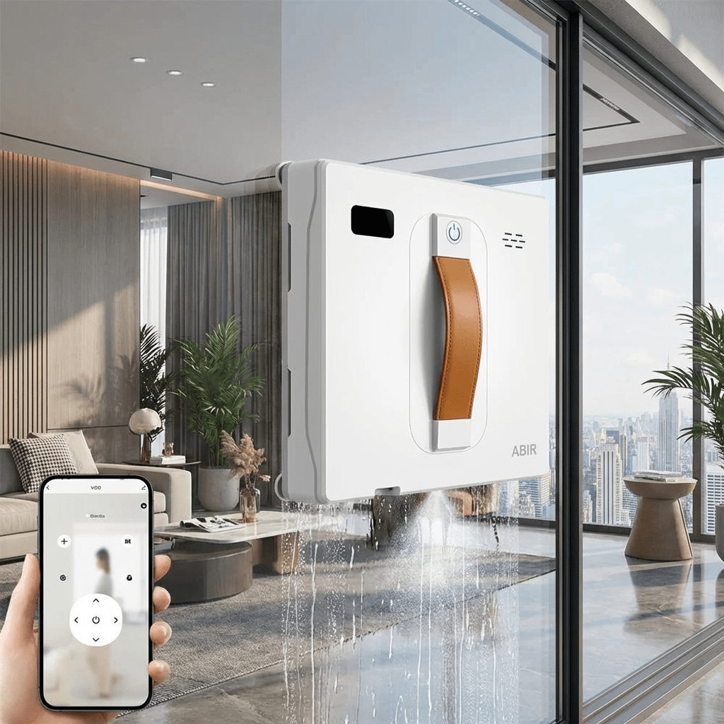 Smart Home | Window Cleaner Robot with Dual Ultrasonic Spray | AI Wiping for Effortless Cleaning - Kolise