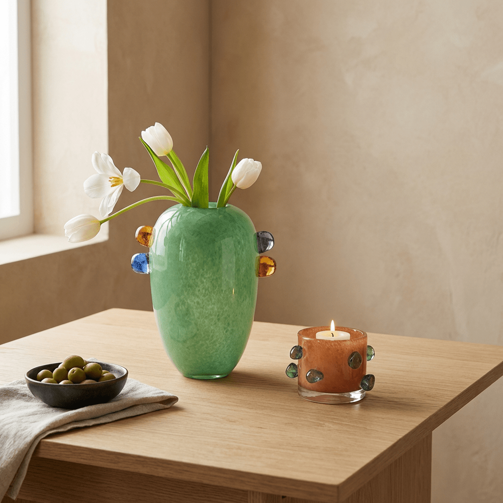 Vibrant Glass Flower Vase | Colorful Hydroponics Decor for Stunning Floral Arrangements - Kolise
