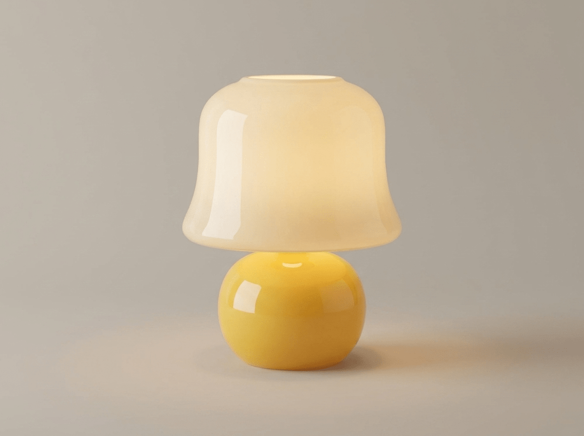 Haven Mushroom Lamp — Glass Bedside Light with Soft Ambient Glow - Kolise