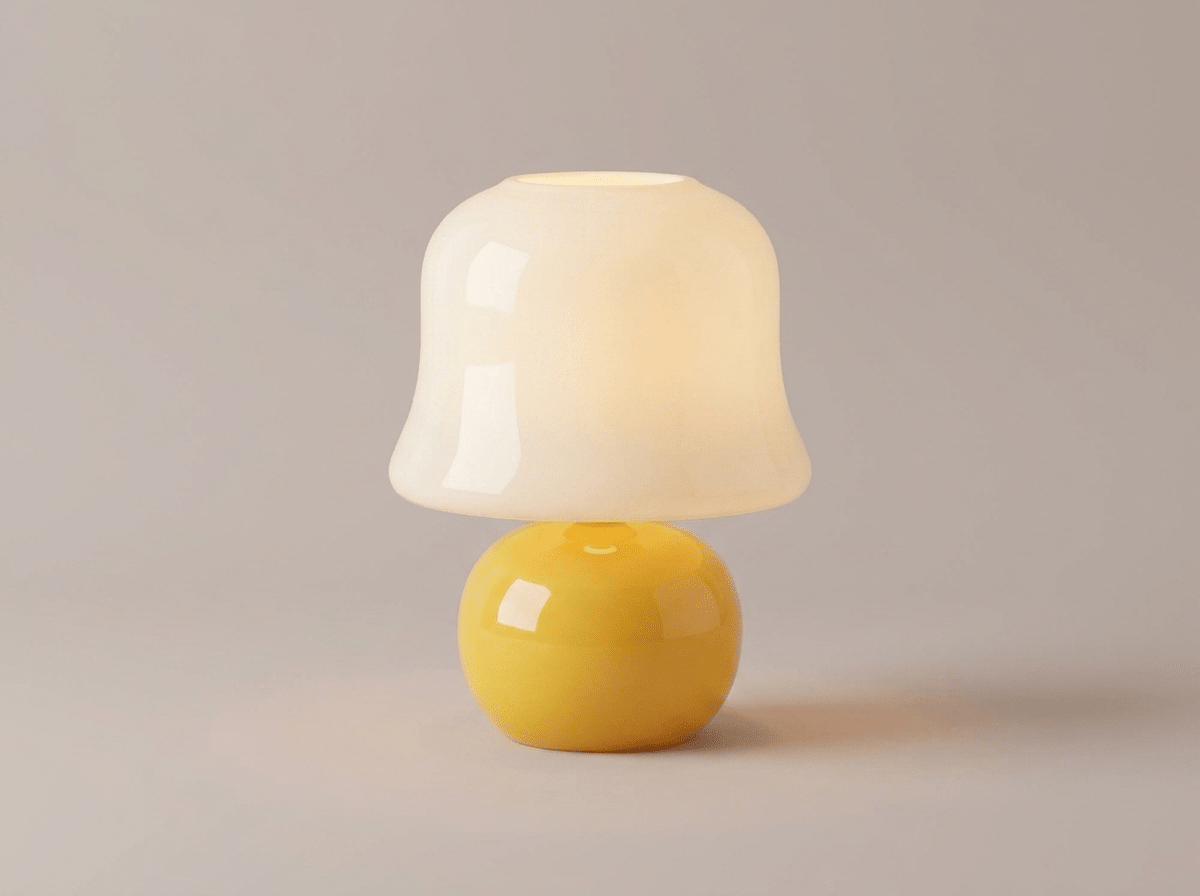 Haven Mushroom Lamp — Glass Bedside Light with Soft Ambient Glow - Kolise