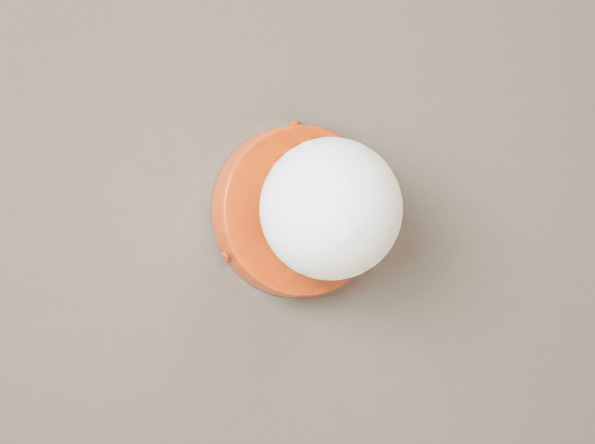 Coloured Glass Wall Sconce — Adjustable Cord LED Light - Kolise