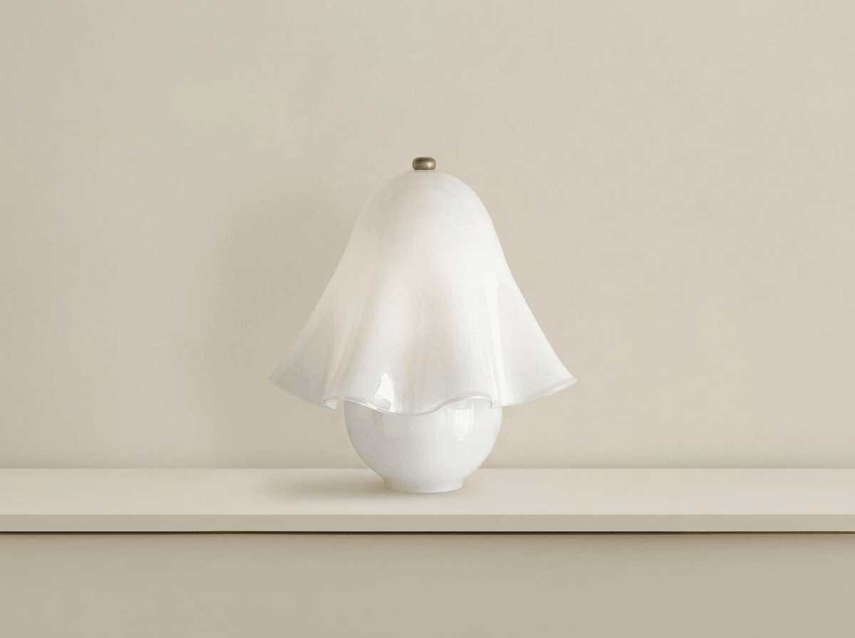 Willow Glass Table Lamp with Brass Metal Base - Kolise