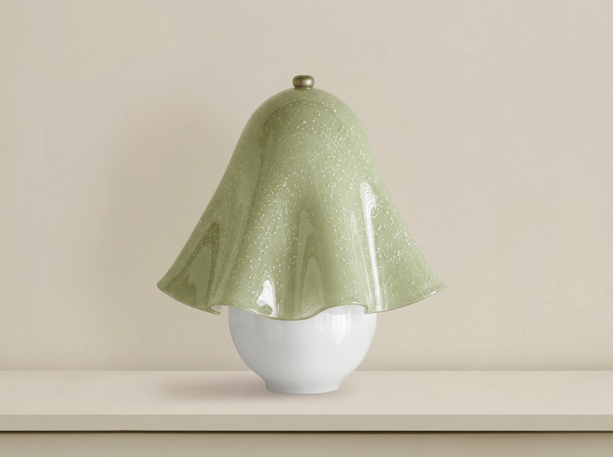 Willow Glass Table Lamp with Brass Metal Base - Kolise