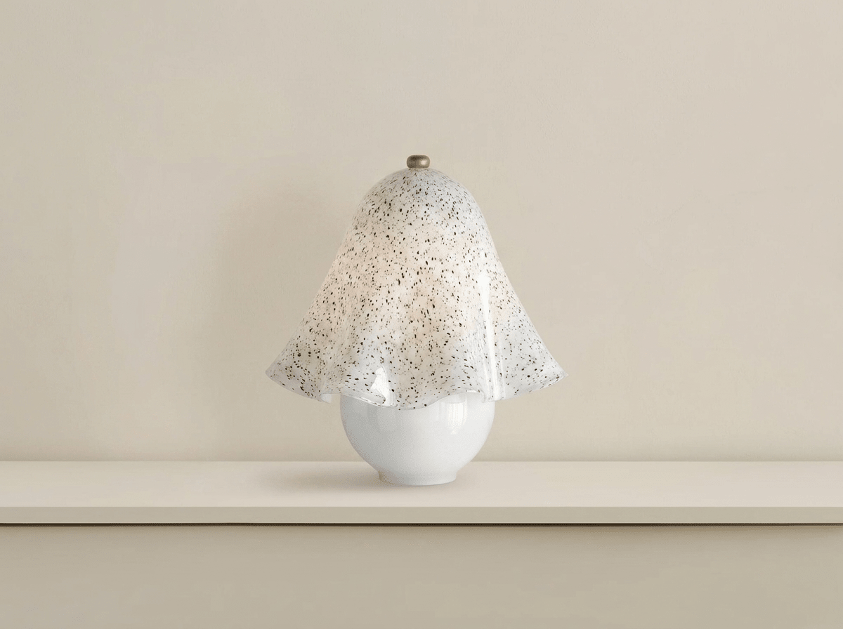 Willow Glass Table Lamp with Brass Metal Base - Kolise