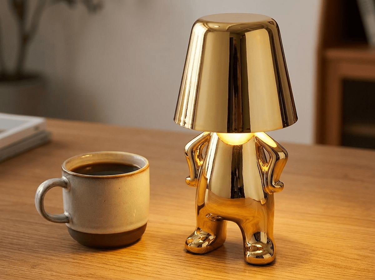 Whimsical Humanoid Resin Floor Lamp with Touch Control - Kolise