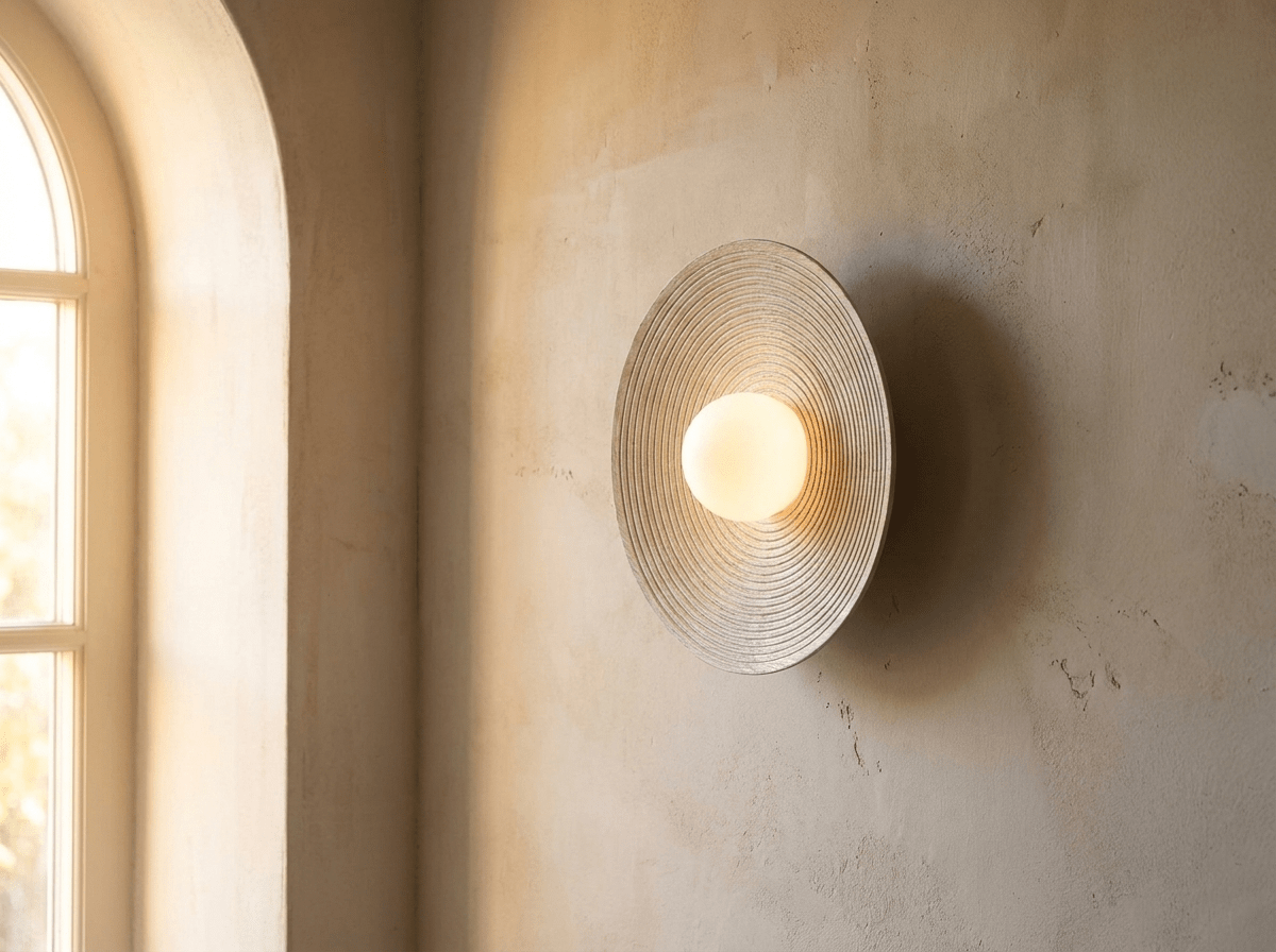 Wabi-Sabi Corrugated Resin Wall Sconce with Soft Ambient Light - Kolise