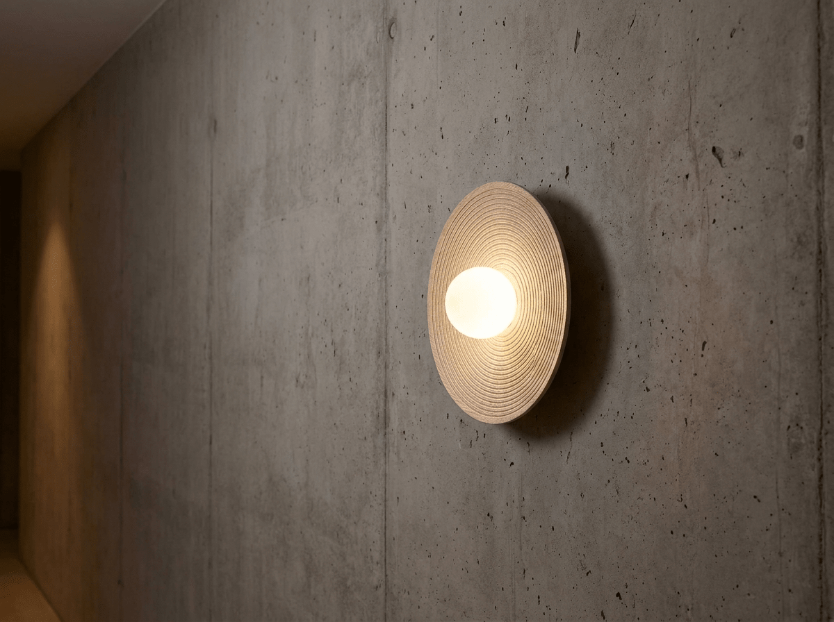 Wabi-Sabi Corrugated Resin Wall Sconce with Soft Ambient Light - Kolise