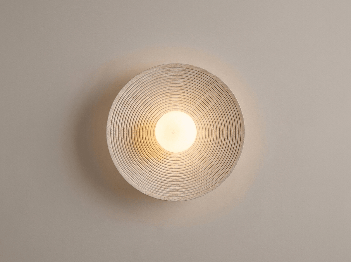 Wabi-Sabi Corrugated Resin Wall Sconce with Soft Ambient Light - Kolise
