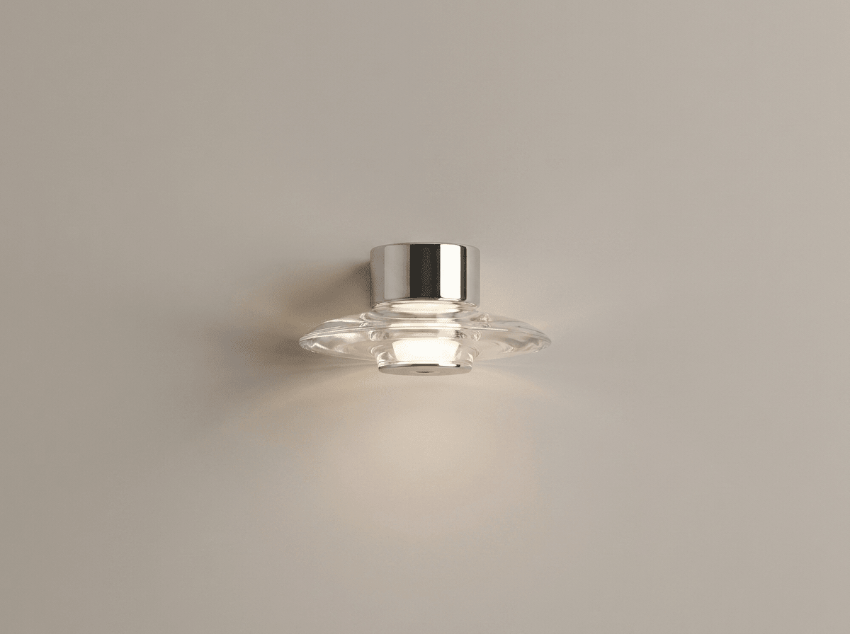 Harbour Glass Wall Sconce with Built-In LED Panel - Kolise