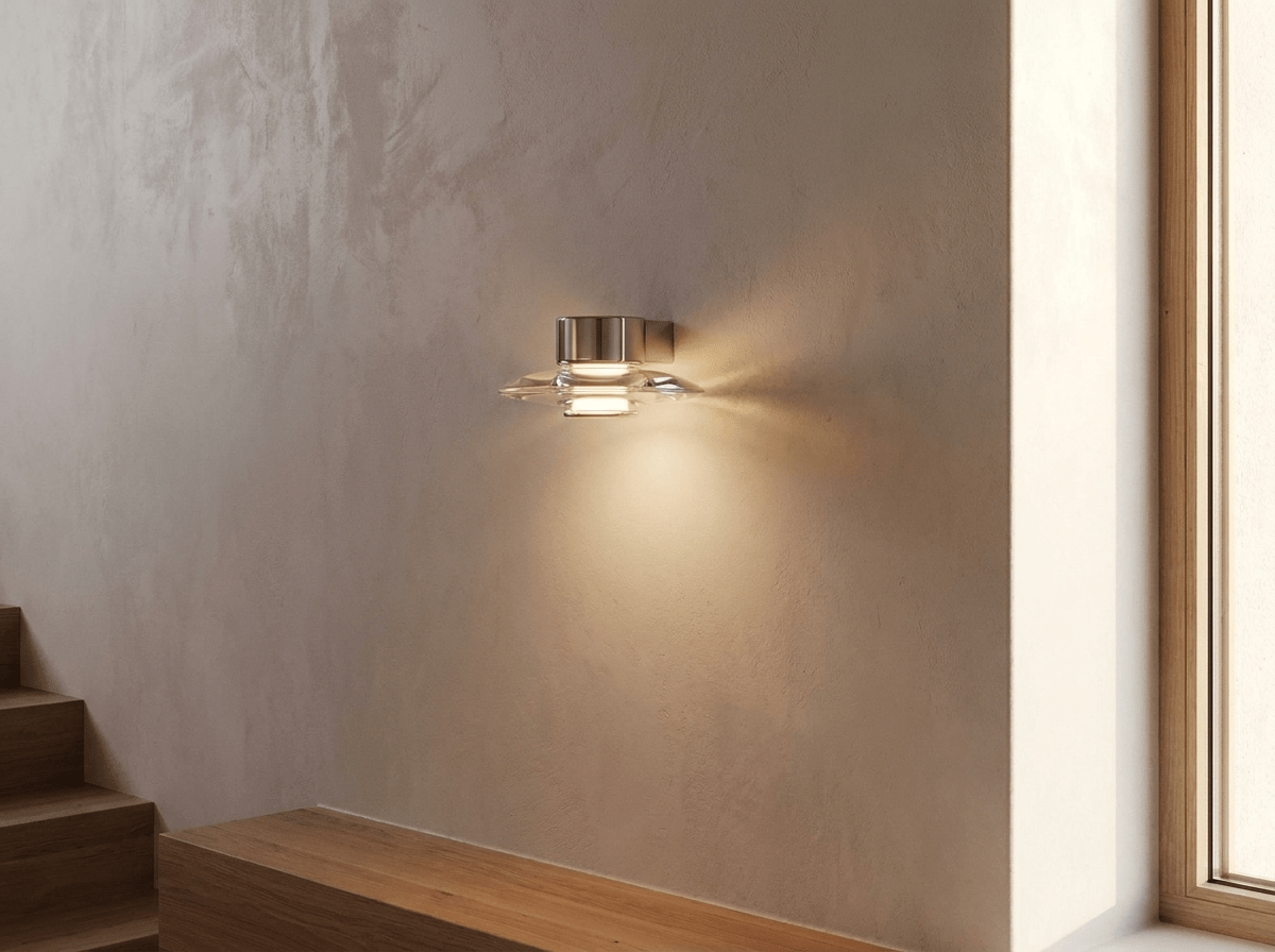 Harbour Glass Wall Sconce with Built-In LED Panel - Kolise