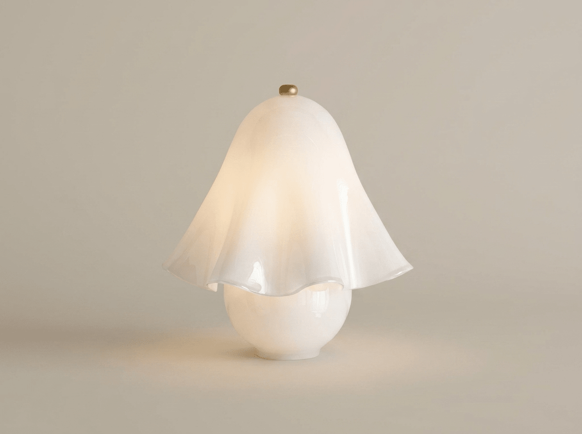 Willow Glass Table Lamp with Brass Metal Base - Kolise