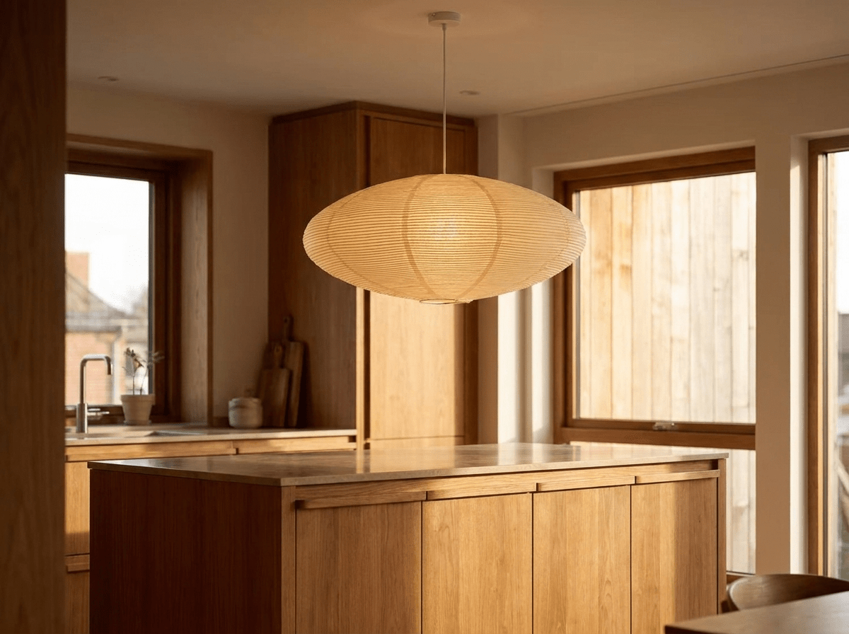 Washi-Style Paper Pendant Light for Kitchen & Dining - Kolise