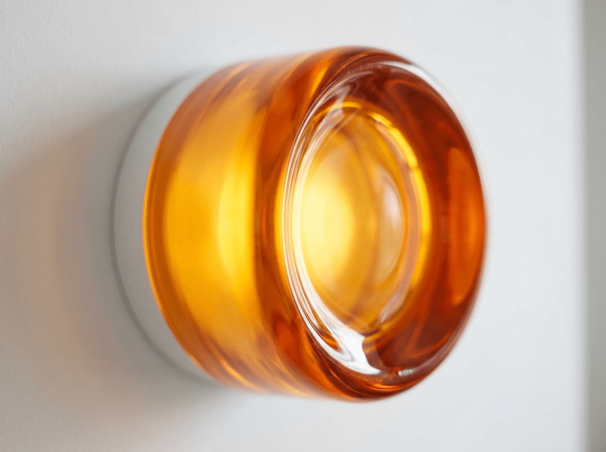 Amber Jelly Glass Wall Sconce — Warm LED Accent Light - Kolise