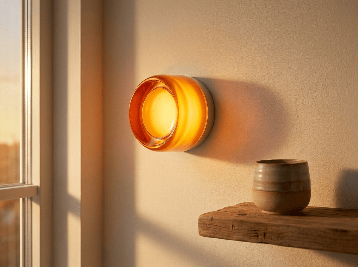 Amber Jelly Glass Wall Sconce — Warm LED Accent Light - Kolise