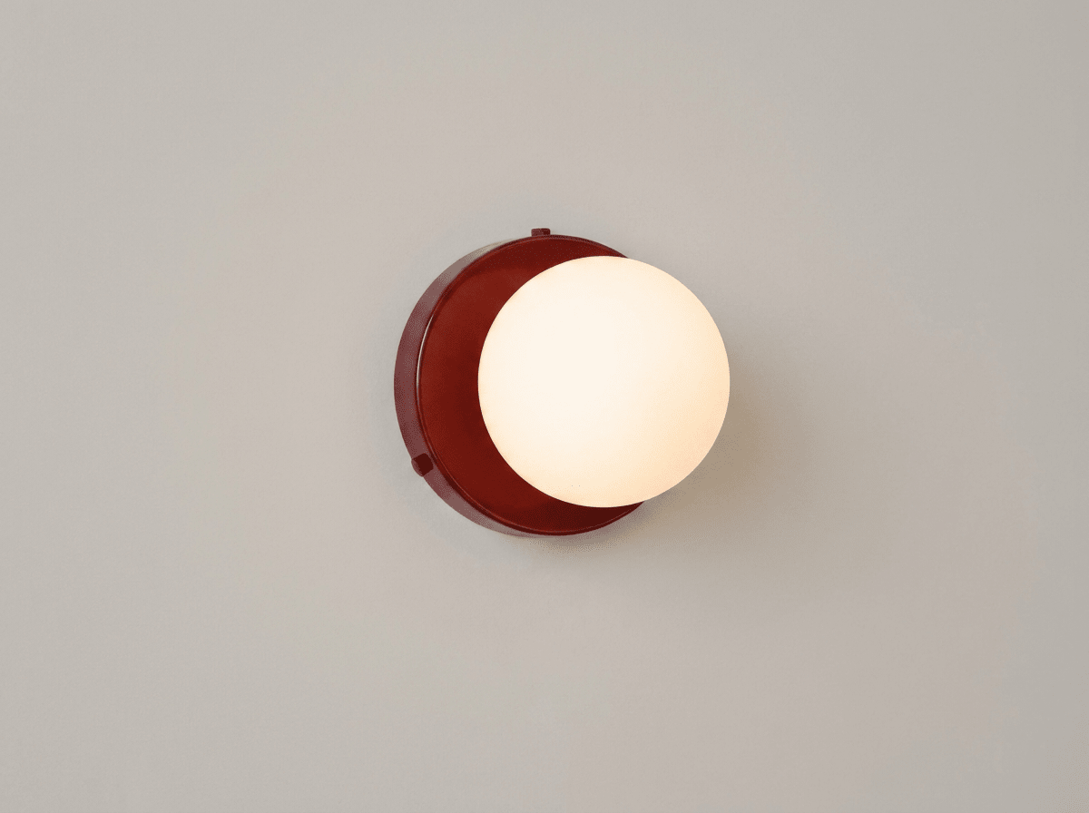 Coloured Glass Wall Sconce — Adjustable Cord LED Light - Kolise