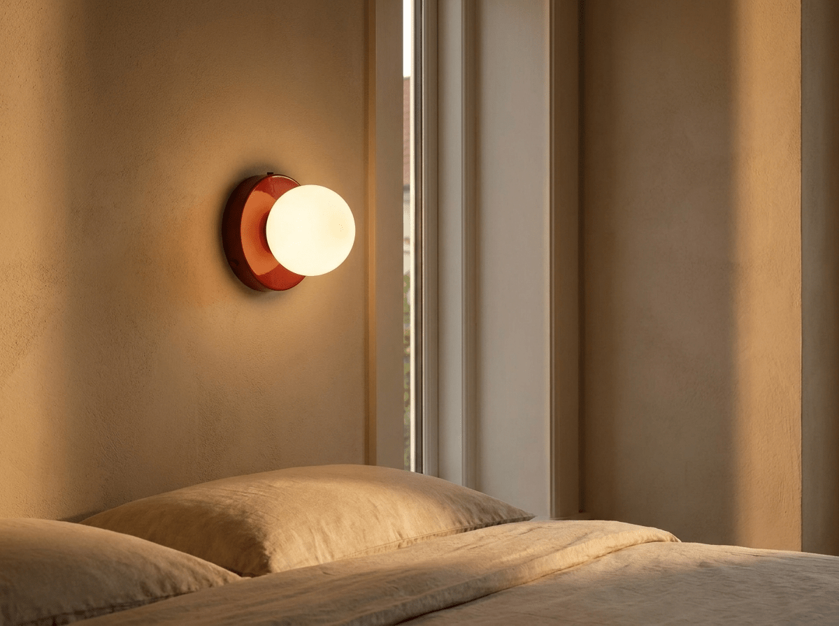 Coloured Glass Wall Sconce — Adjustable Cord LED Light - Kolise