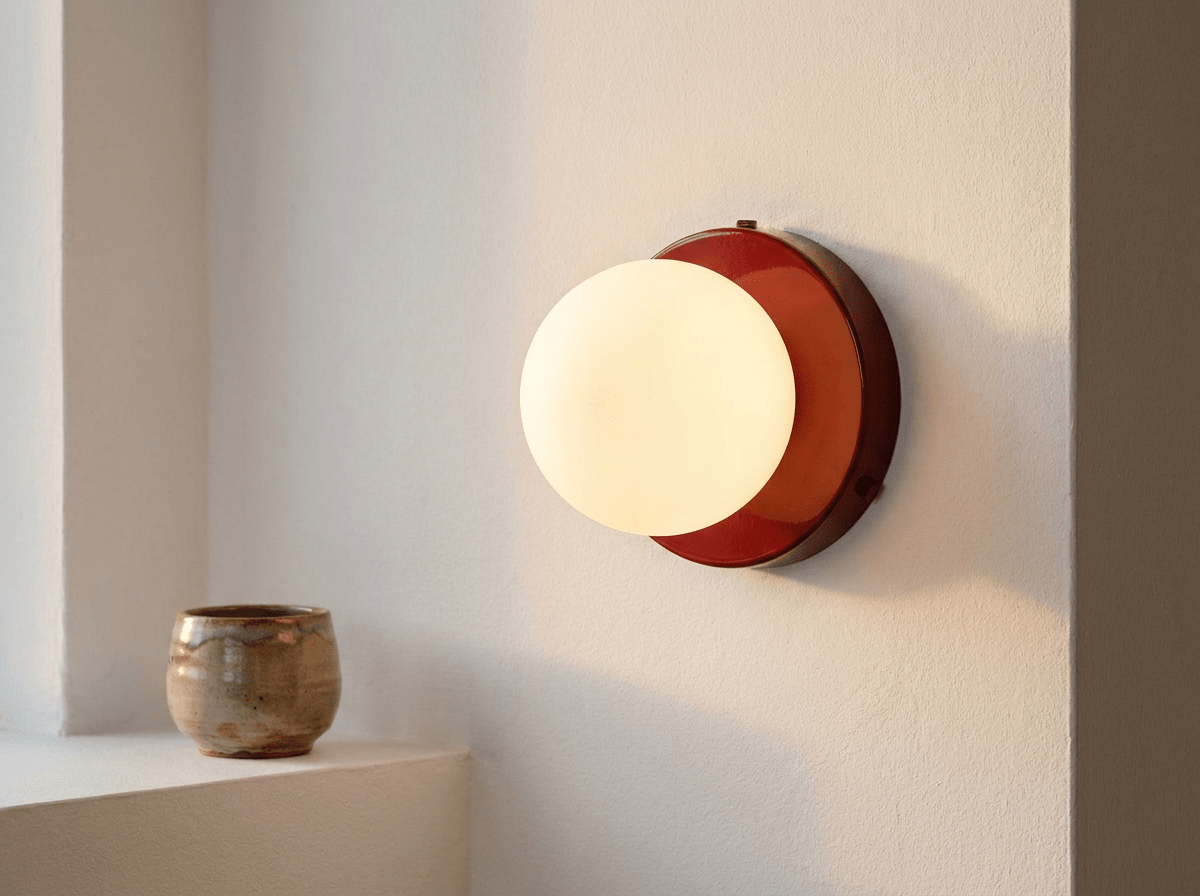 Coloured Glass Wall Sconce — Adjustable Cord LED Light - Kolise