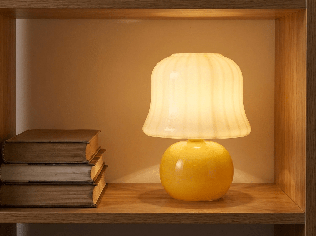 Haven Mushroom Lamp — Glass Bedside Light with Soft Ambient Glow - Kolise