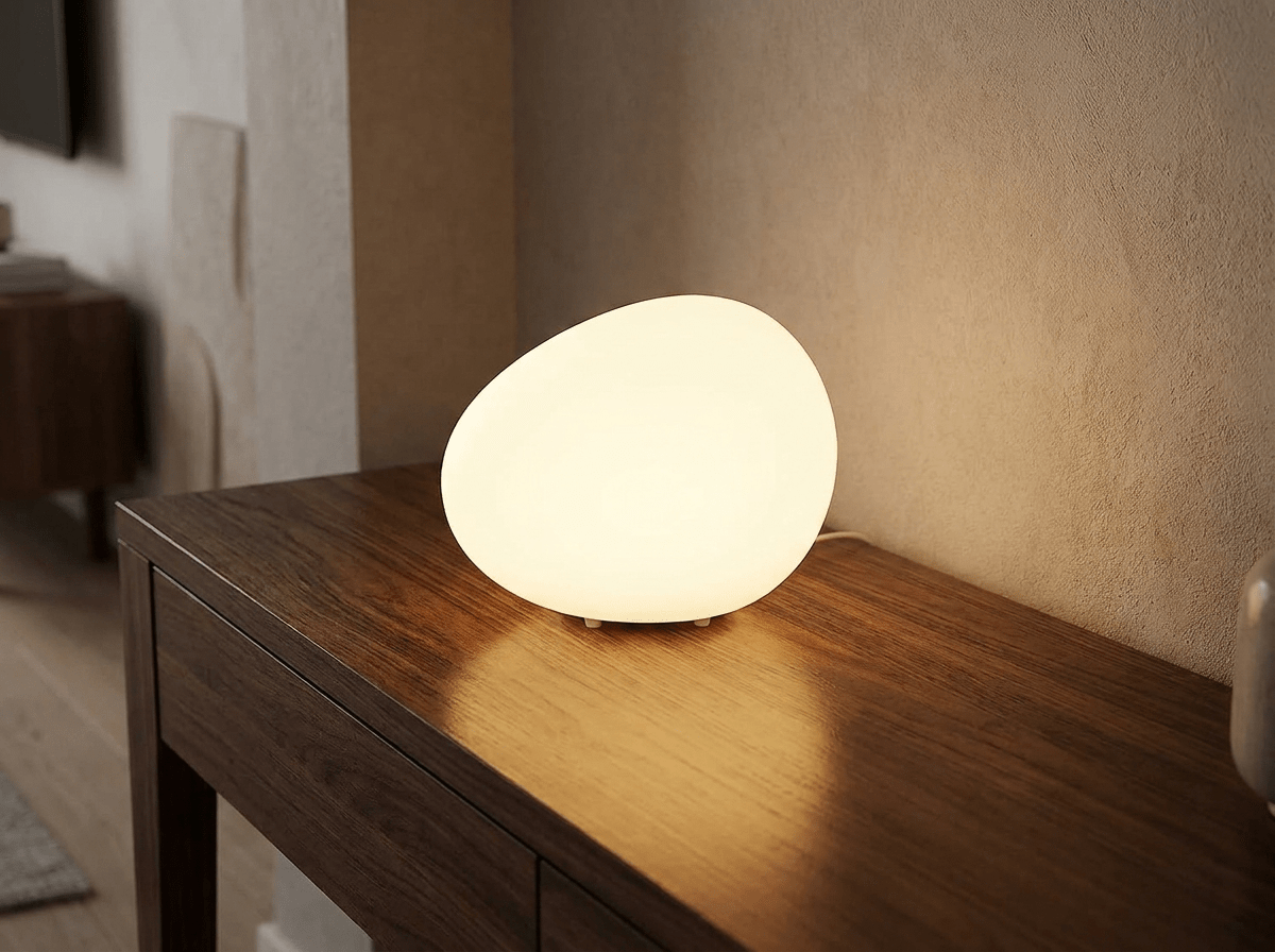 Cobblestone Touch-Free Table Lamp | Three-Tone LED with Rotating E27 Bulb - Kolise