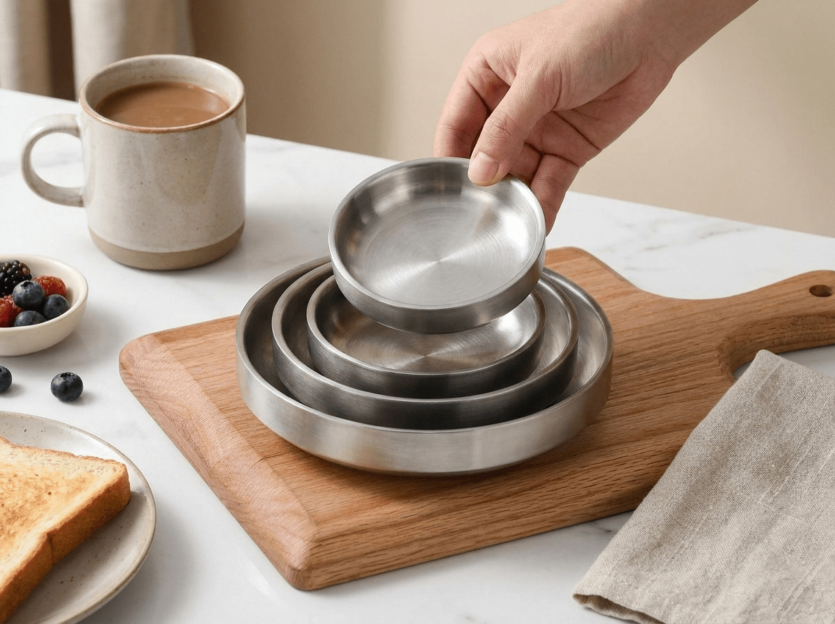 Harbor Stainless Steel Dinner Plate | Durable Everyday Tableware - Kolise