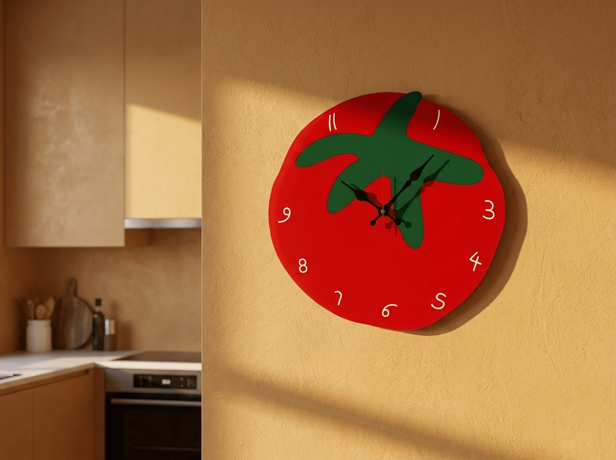 Harvest Tomato Silent Wall Clock | Playful Decor for Kitchen & Home - Kolise