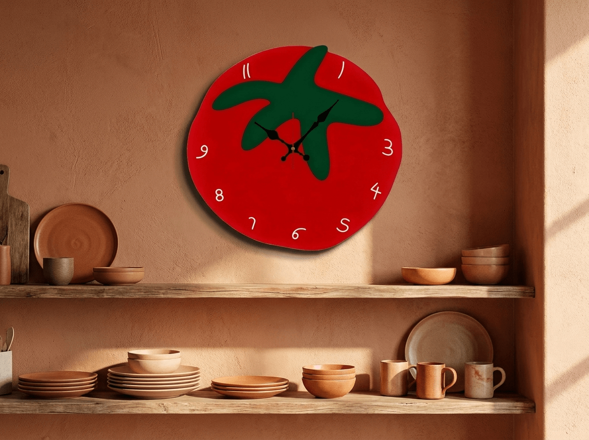 Harvest Tomato Silent Wall Clock | Playful Decor for Kitchen & Home - Kolise