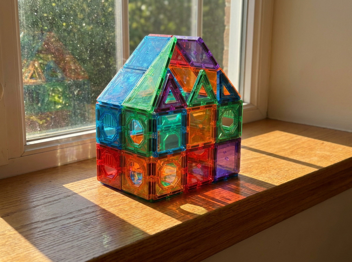 Prism Magnetic Building Tiles | Clear 3D STEM Construction Set for Kids - Kolise