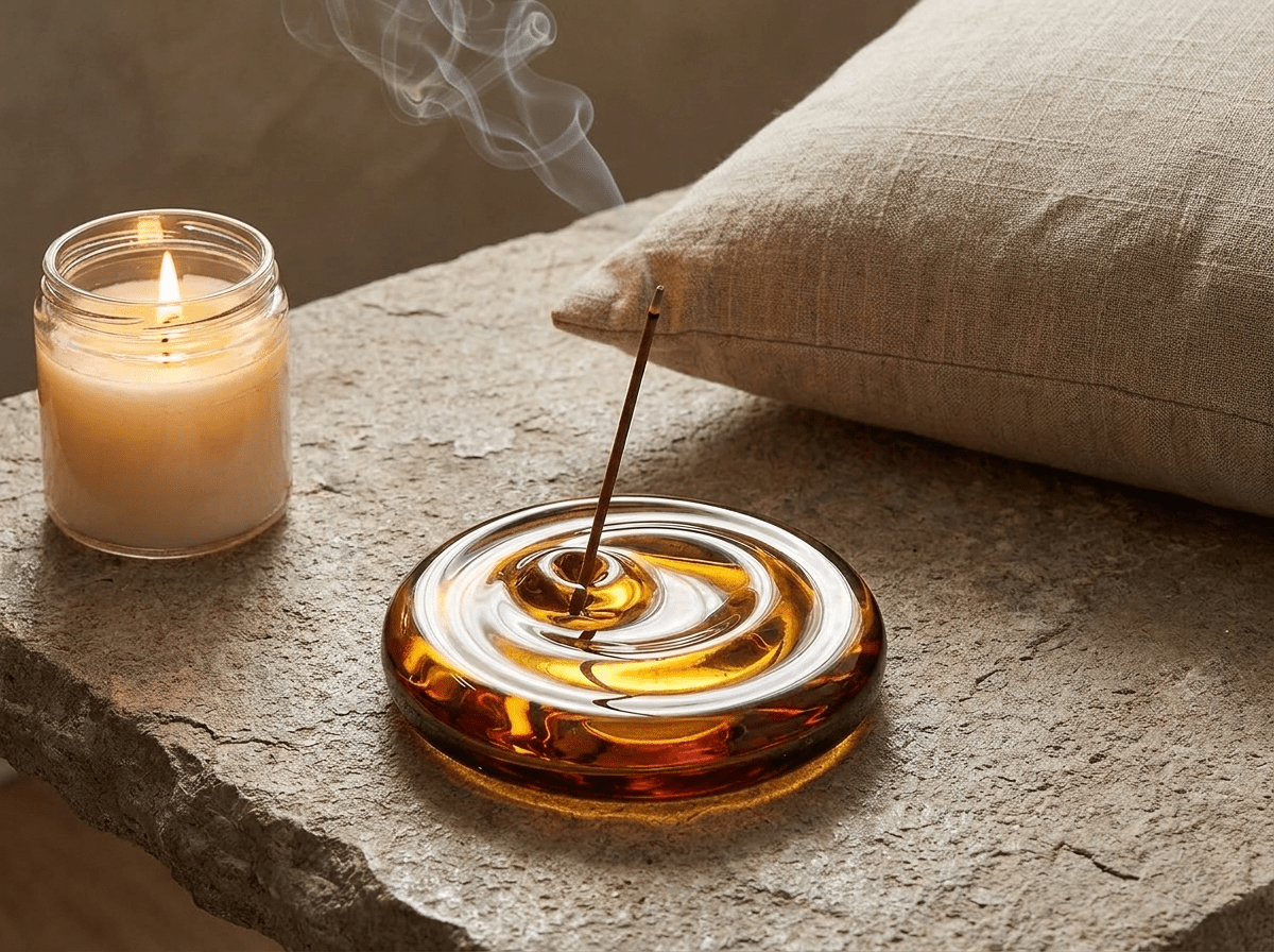 Ember Glass Incense Holder | Heat-Resistant Wave Burner for Meditation & Calm - Kolise