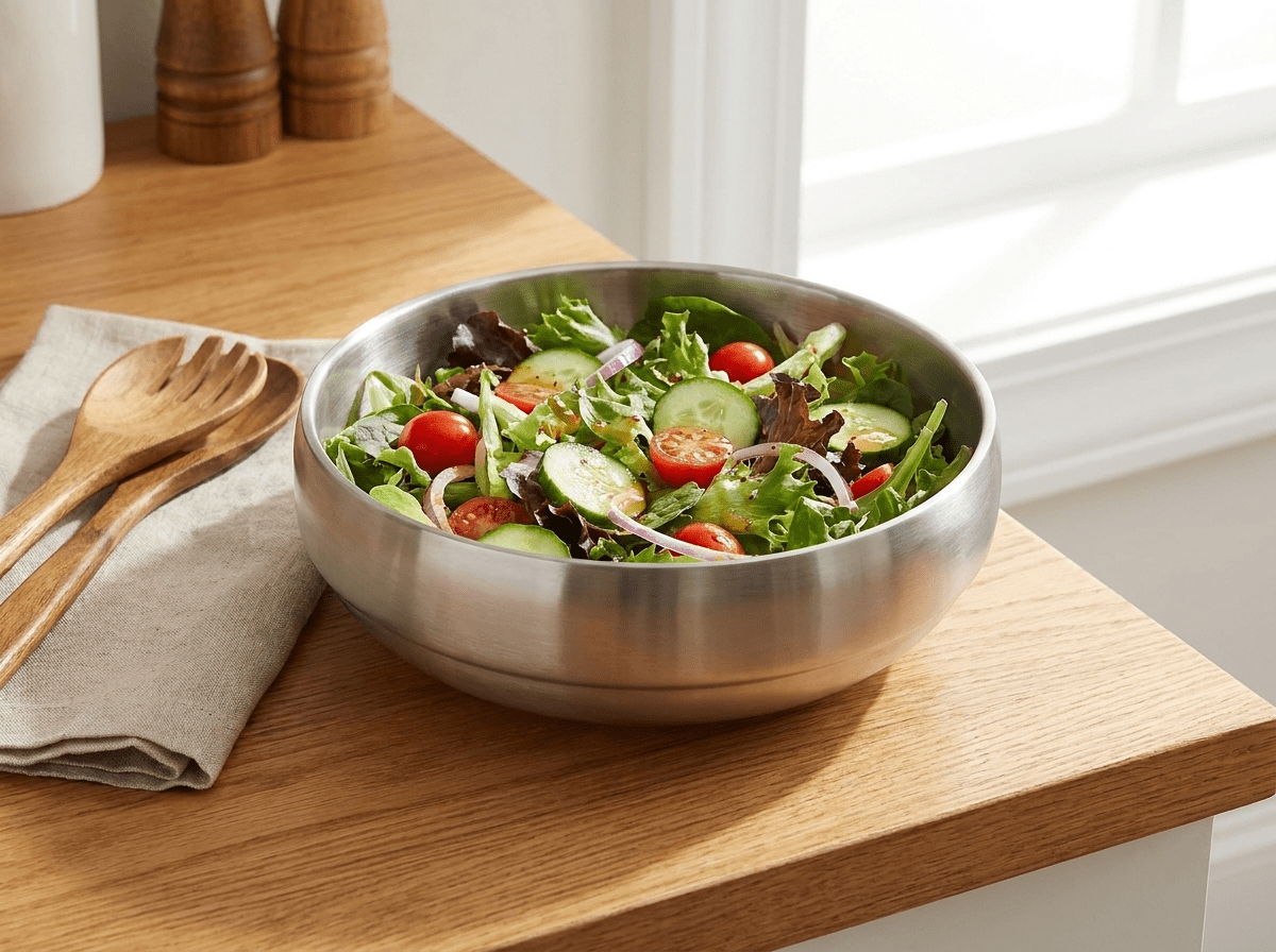 Harbor Anti-Scald Double Layer Steel Bowl | Stainless Serving Bowl - Kolise