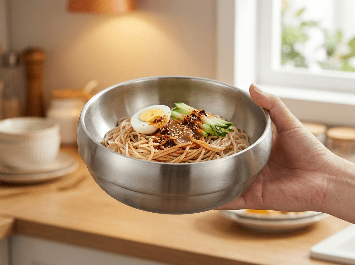 Harbor Anti-Scald Double Layer Steel Bowl | Stainless Serving Bowl - Kolise