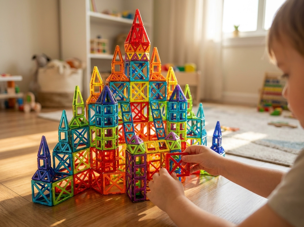 Spectrum Large-Tile Magnetic Building Set | 3D STEM Construction for Kids - Kolise