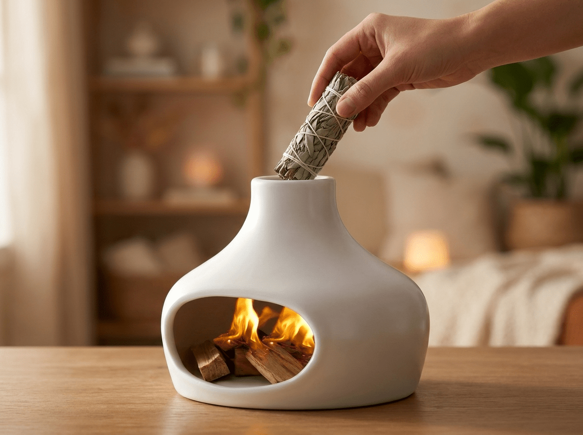 Chimney Ceramic Smudge Burner | Palo Santo Sage Holder - Kolise