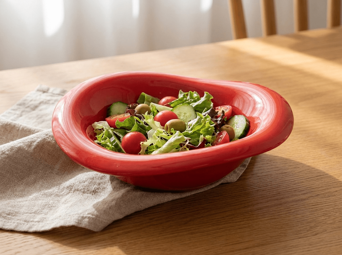 Ripple Ceramic Salad Bowl | Wavy Organic Dining Bowl - Kolise