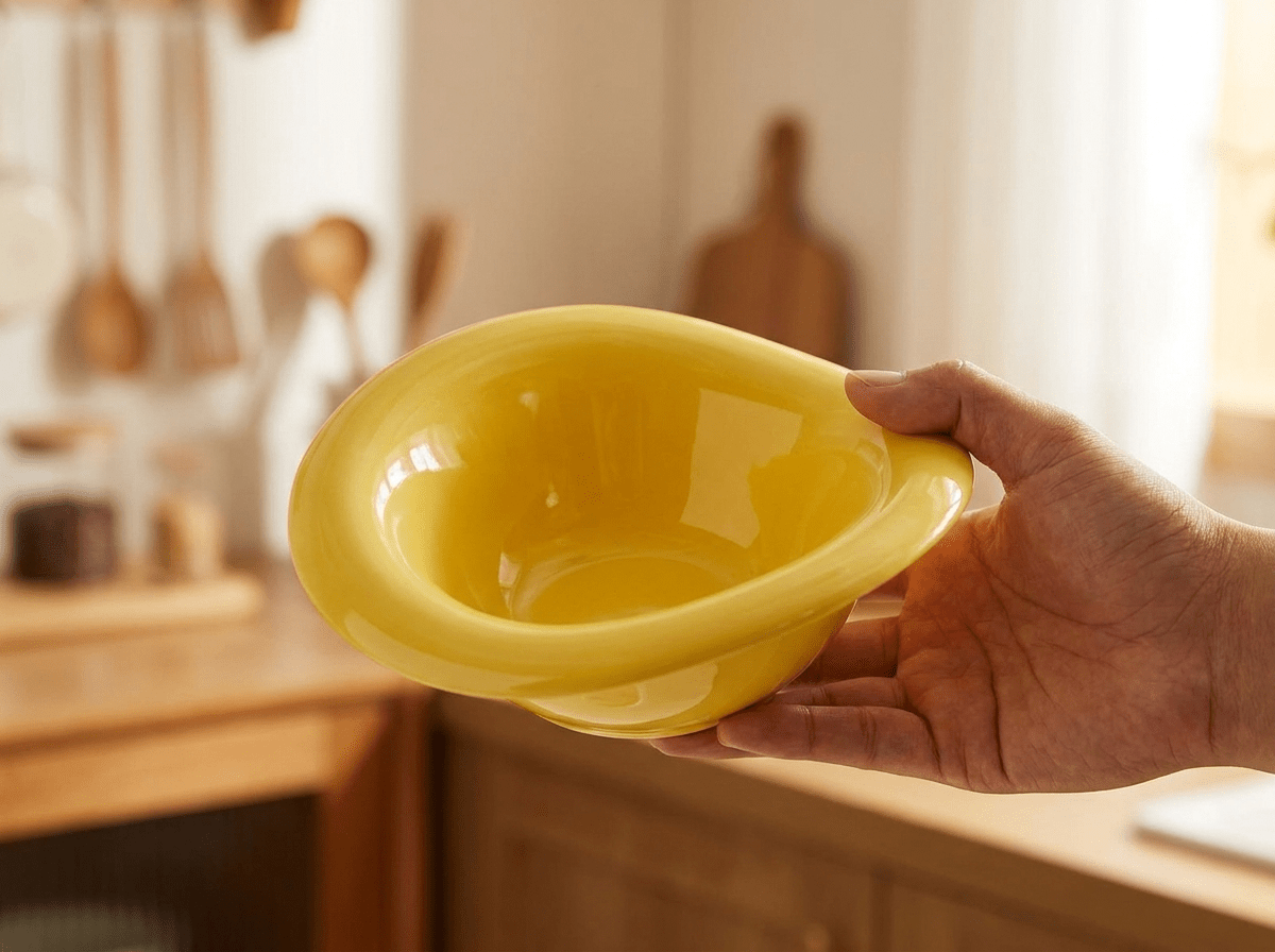 Ripple Ceramic Salad Bowl | Wavy Organic Dining Bowl - Kolise