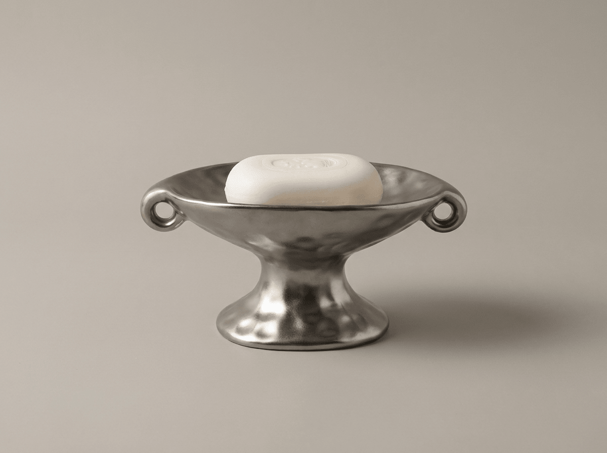 Vintage Double-Ear Ceramic Soap Dish | High Stand Bathroom Holder - Kolise