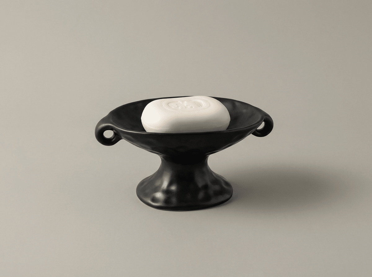Vintage Double-Ear Ceramic Soap Dish | High Stand Bathroom Holder - Kolise