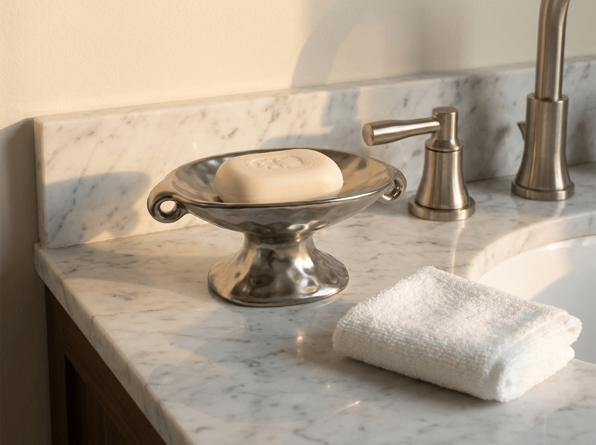 Vintage Double-Ear Ceramic Soap Dish | High Stand Bathroom Holder - Kolise