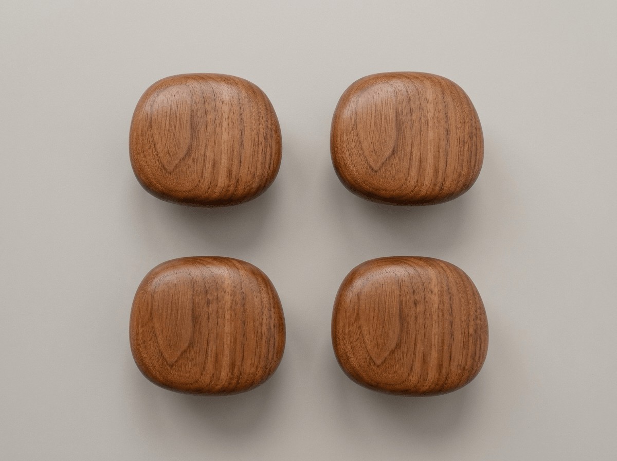 Pebble Solid Walnut Drawer Handle | Nordic Wood Cabinet Pull - Kolise