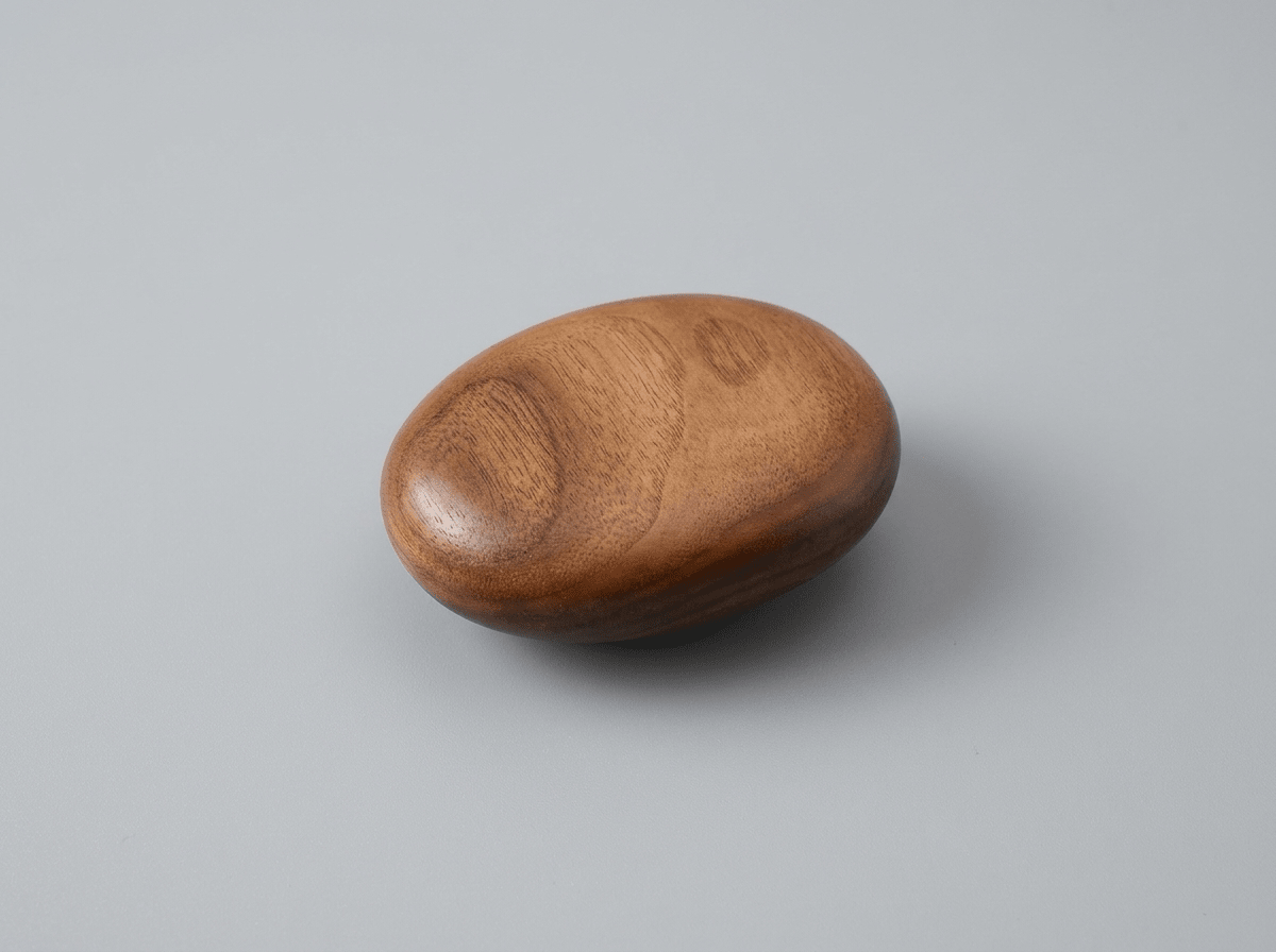 Pebble Solid Walnut Drawer Handle | Nordic Wood Cabinet Pull - Kolise
