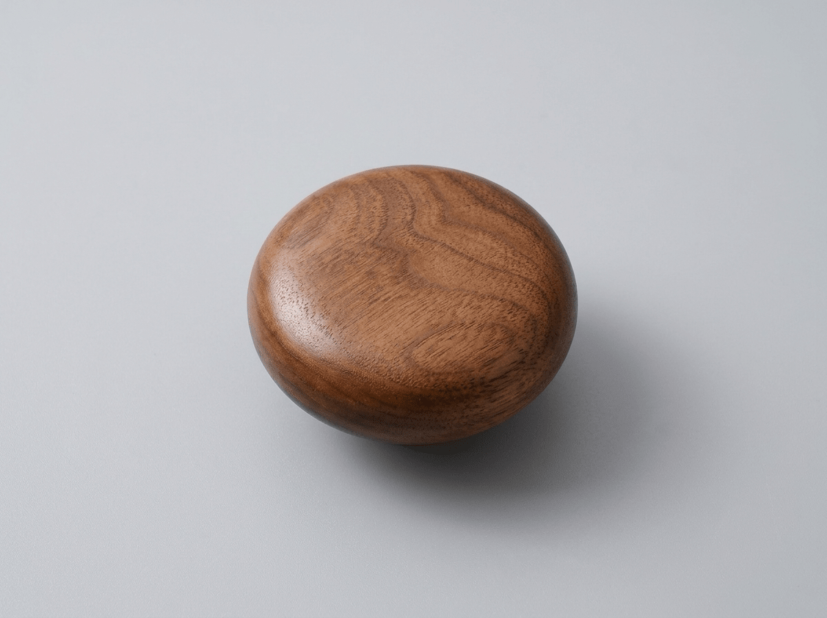 Pebble Solid Walnut Drawer Handle | Nordic Wood Cabinet Pull - Kolise