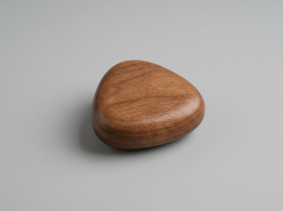 Pebble Solid Walnut Drawer Handle | Nordic Wood Cabinet Pull - Kolise