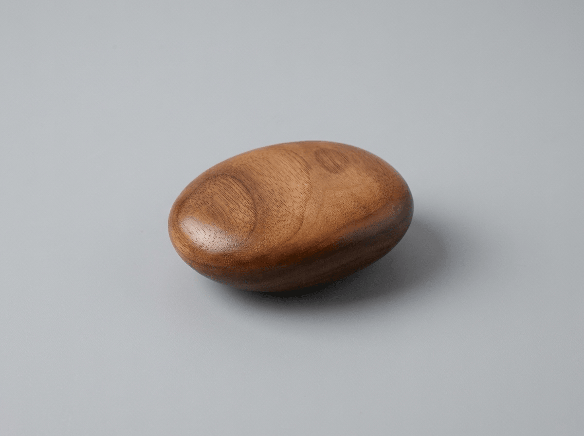 Pebble Solid Walnut Drawer Handle | Nordic Wood Cabinet Pull - Kolise