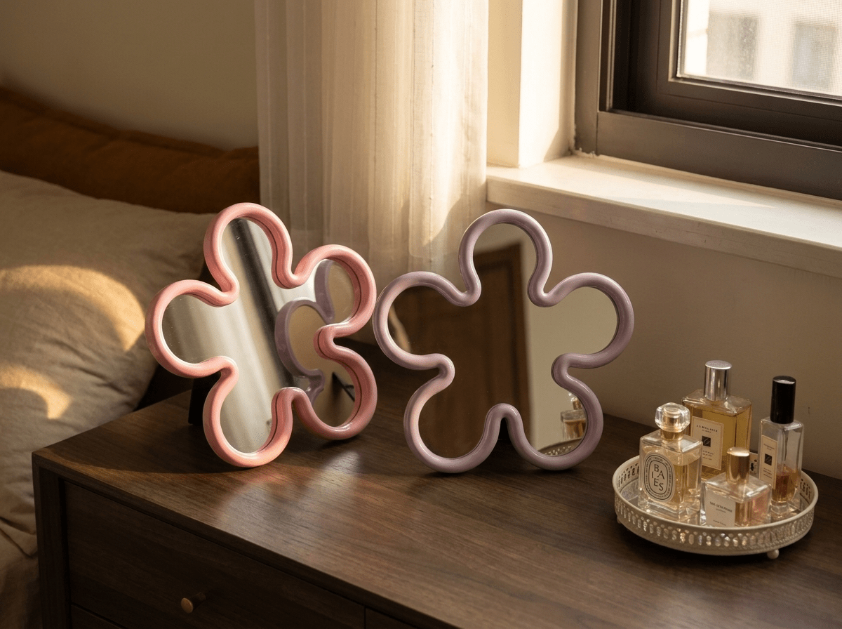 Hollis Round-Edge Vanity Mirror | Modern Metal-Frame Dressing Mirror - Kolise