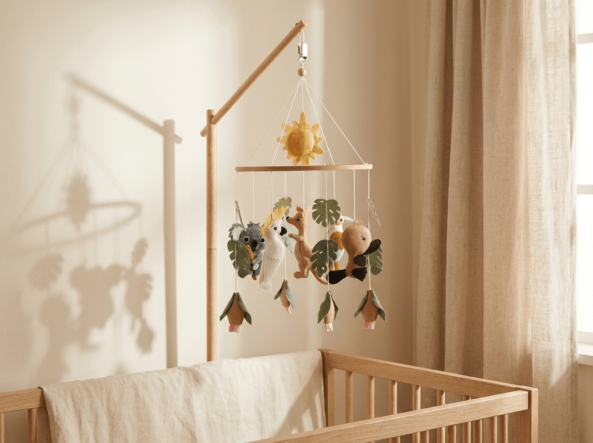 Nature's Wonders | Australia Animals Baby Mobile with Handcrafted Design | Engaging Crib Decor for Sensory Development - Kolise