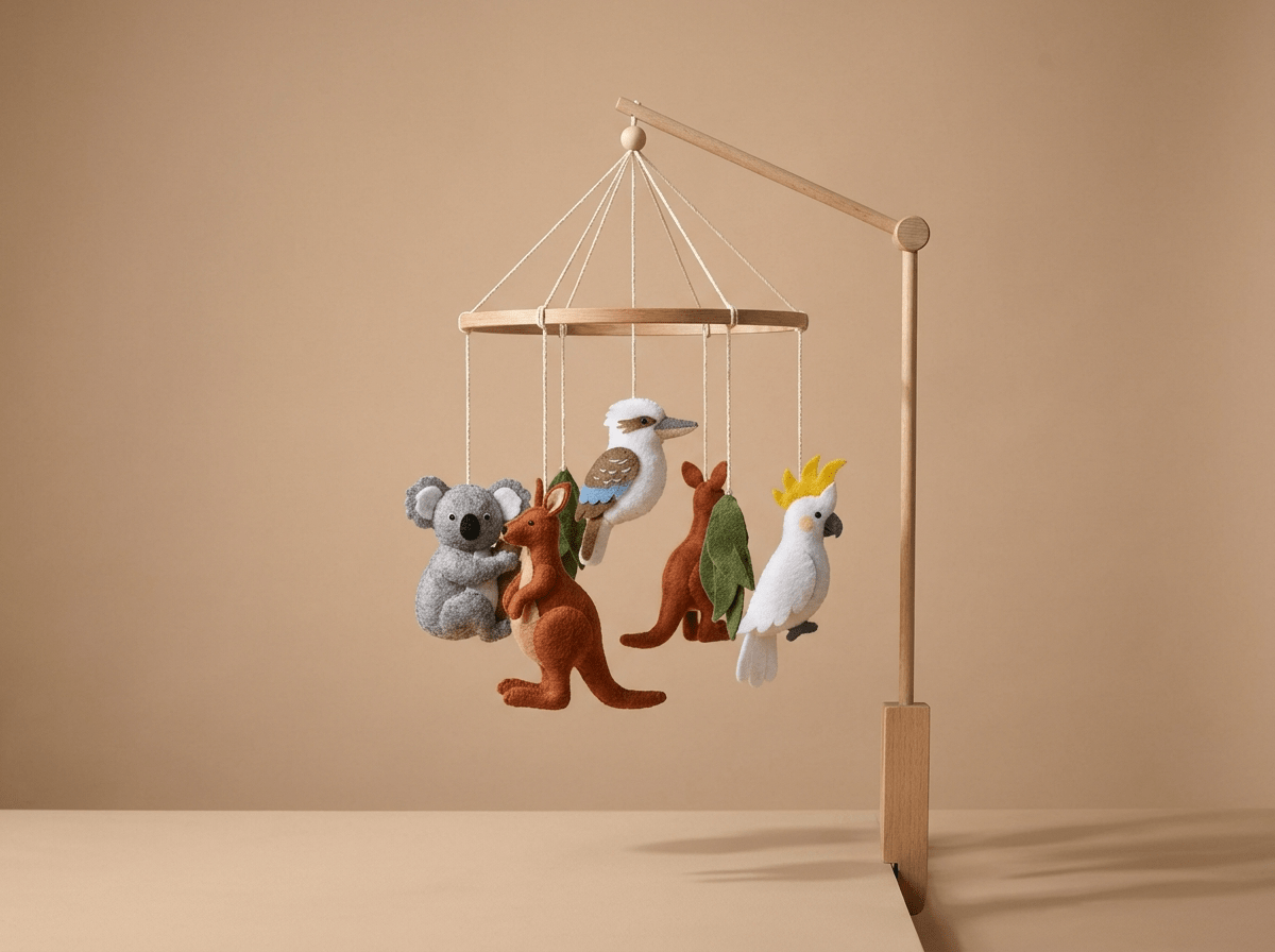 Nature's Wonders | Australia Animals Baby Mobile with Handcrafted Design | Engaging Crib Decor for Sensory Development - Kolise