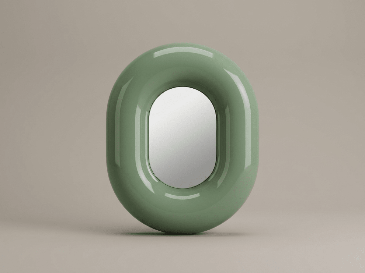 Elegant Bagel-Shaped Wall Mirror with High-Quality Finish | Stylish Decor for Living Room and Makeup - Kolise